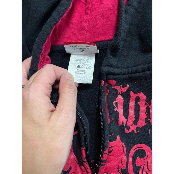 Harry Potter Womens Hoodie Size L Black Red Gryffindor Full Zip Fan Gear - Picture 4 of 4